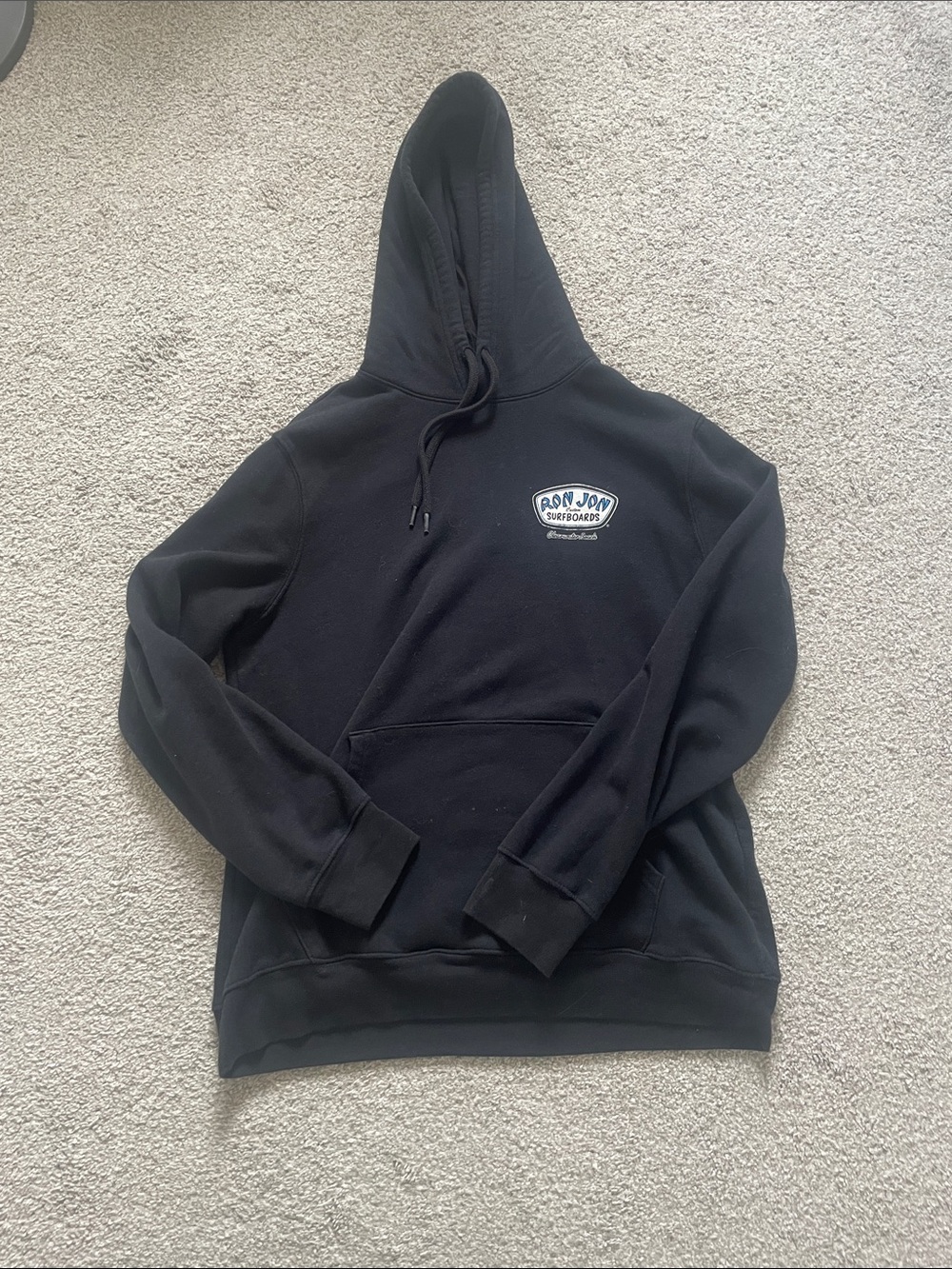 Black Ron Jon Pullover Hoodie - Women's Casual Logo Sweatshirt